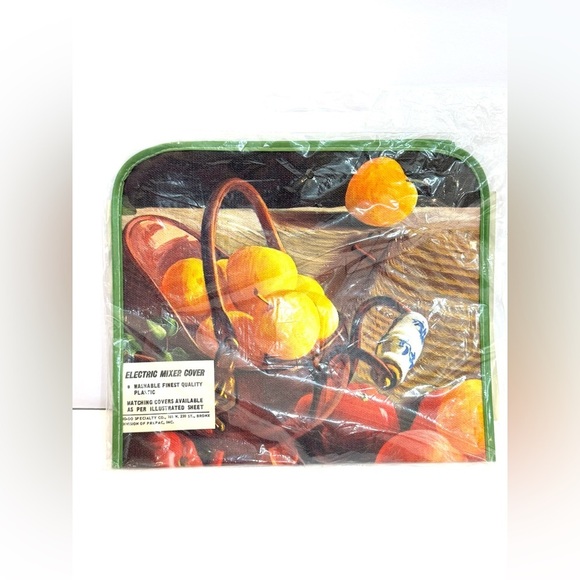 VINTAGE ELECTRIC MIXER COVER Fruit Oil Painting Design NOS 1O-DO Specialty Co. - Picture 1 of 4
